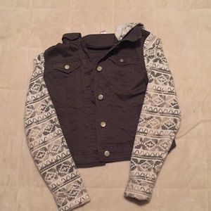 Denim and cloth jean jacket